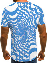 Men's 3D Graphic Plus Size T-shirt Print Short Sleeve Casual Tops Streetwear Exaggerated Round Neck Black Blue Purple / Summer