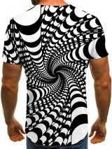 Men's 3D Graphic Plus Size T-shirt Print Short Sleeve Casual Tops Streetwear Exaggerated Round Neck Black Blue Purple / Summer