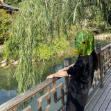 Anime Cosplay Green Fish Head Latex Helmet Halloween Props