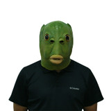 Anime Cosplay Green Fish Head Latex Helmet Halloween Props