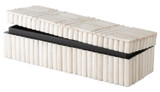 Cream Bone Rod Pattern Rectangular Box - Style: 7330334