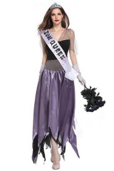BFJFY Halloween Women Ghost Bride Hell Godess Beaty Queen Cosplay Dress