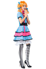 BFJFY Women Halloween Circus Clown Performance Cosplay Dress