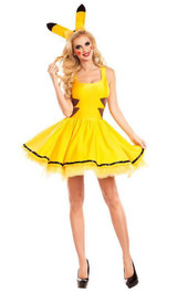 BFJFY Women Anime Pokemon Pikachu Cosplay Dress Costume For Halloween