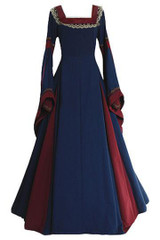 BFJFY Women Medieval Long Gown Dress Victorian Cosplay Flare Halloween Costume