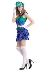BFJFY Womens Super Mario Dress Up Party Halloween Cosplay Costume