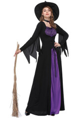 BFJFY Women's Purple Witch Costume Dress Halloween Cosplay