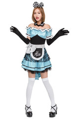 BFJFY Women's Alice In Wonderland Maid Dress Halloween Cosplay Costume