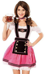 BFJFY Women's Pink Oktoberfest Dress Halloween Beer Festival Maid Cosplay Costume