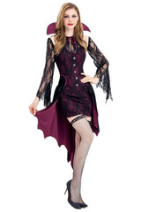 BFJFY Women's Halloween Vampire Countess Cosplay Dress Witch Bat Vampire Costume BFJFY Women's Halloween Vampire Countess Cosplay Dress Witch Bat Vampire Costume