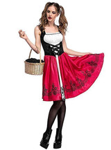 BFJFY Women Little Red Riding Hood Halloween Cosplay Costume Dress