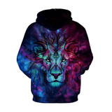 BFJmz Lion 3D Printing Coat  Zipper Coat Leisure Sports Sweater Autumn And Winter
