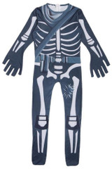 Fortnite Skull Trooper Cosplay Jumpsuit Costume For Halloween Kids & Adult