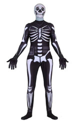 Fortnite Skull Trooper Cosplay Jumpsuit Costume For Halloween Kids & Adult