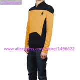 Star Trek Cosplay Costume The Next Generation Yellow Shirt Uniform Tee For Men Coat Halloween Party Prop