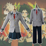 Anime Boku no Hero Academia Midoriya Izuku Bakugou Katsuki OCHACO URARAKA Cosplay Costume My Hero Academia School Uniform