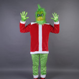 Christmas Adult Grinch Luxury Santa Costume with Mask cosplay suit