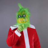 Christmas Adult Grinch Luxury Santa Costume with Mask cosplay suit