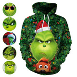 Christmas The Grinch Hoodies Sweatshirts cosplay costume Grinch 3D Printing zipper
