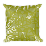 Flower Power Throw Pillow – Chartreuse