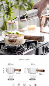 Glass Pot With Wooden Handle 400ml/600ml