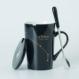 Hagat™️ Fancy constellation porcelain mug with lid and spoon