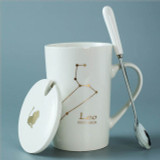 Hagat™️ Fancy constellation porcelain mug with lid and spoon