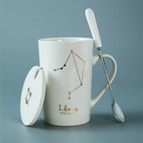 Hagat™️ Fancy constellation porcelain mug with lid and spoon