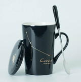Hagat™️ Fancy constellation porcelain mug with lid and spoon