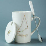 Hagat™️ Fancy constellation porcelain mug with lid and spoon