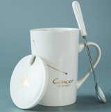 Hagat™️ Fancy constellation porcelain mug with lid and spoon