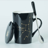 Hagat™️ Fancy constellation porcelain mug with lid and spoon