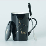 Hagat™️ Fancy constellation porcelain mug with lid and spoon