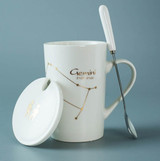 Hagat™️ Fancy constellation porcelain mug with lid and spoon