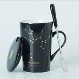 Hagat™️ Fancy constellation porcelain mug with lid and spoon