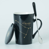 Hagat™️ Fancy constellation porcelain mug with lid and spoon