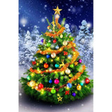 3D DIY Diamond Painting Decorated Christmas Tree in the Forest - craft kit