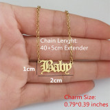 Stainless Steel Word Necklace Silver or Gold Tone