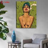 5D DIY Diamond Painting Smoking Green - craft kit