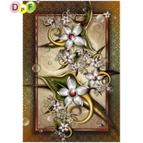 5D DIY Diamond Painting White Pod Flowers - craft kit 5D DIY Diamond Painting White Pod Flowers - craft kit