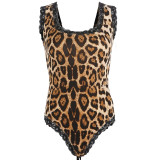 Leopard Backless Jumpsuits