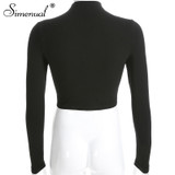 Choker cut sexy long sleeve crop top