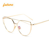 CAT EYE MIRROR SUNGLASSES FOR LADIES! METAL REFLECTIVE FLAT LENS