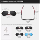 KINGSEVEN MEN VINTAGE ALUMINUM HD POLARIZED SUNGLASSES CLASSIC BRAND SUN GLASSES