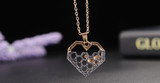 HEART HONEYCOMB BEE PENDANT CHOKER NECKLACE