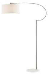 Whitecrane 1 Light Floor Lamp In Satin Nickel And White - Style: 7982324