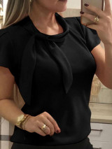 Women's Blouse Shirt Solid Colored Plain Shirt Collar Tops Basic Top White Black Orange-0207813