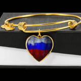 Russian Flag Heart Charm