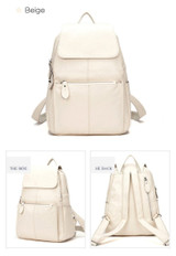Backpacks women fashion 100% genuine leather casual travel knapsack laptop pocket schoolbag