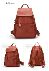 Backpacks women fashion 100% genuine leather casual travel knapsack laptop pocket schoolbag